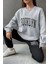 Brooklyn Gri Jogger Siyah Sweatshirt Alt Üst Eşofman Takımı Oversize Bisiklet Yaka 3