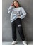 Brooklyn Gri Jogger Siyah Sweatshirt Alt Üst Eşofman Takımı Oversize Bisiklet Yaka 5