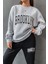 Brooklyn Gri Jogger Siyah Sweatshirt Alt Üst Eşofman Takımı Oversize Bisiklet Yaka 4