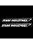 Beyaz 2 Adet Stark Industries Araba Gövde Şerit Sticker Vinil Etiket Iron Man Araba Stili Jdm Yarış, 20CM*3CM (Yurt Dışından) 1