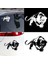 Siyah 19.5*13.6cm Alevli Vahşi Panter Avlanıyor Araba Sticker 3D Komik Sticker Arka Cam Vinil Araba Tasarımı Siyahbeyaz (Yurt Dışından) 3