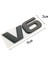 Gümüş V6 3D Araba Logo Sticker Amblemi Oto Rozeti V6 Mercedes Bmw Audi Ford Fiesta Mustang Ranger Nissan Toyota Honda Stil (Yurt Dışından) 4