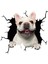 Stil5 1pc Oto Arka Cam Sticker Yavru Kırık Cam Sticker Elektrostatik 3D Simülasyon Fransız Bulldog Araba Sticker'ları (Yurt Dışından) 1