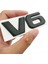 Gümüş V6 3D Araba Logo Sticker Amblemi Oto Rozeti V6 Mercedes Bmw Audi Ford Fiesta Mustang Ranger Nissan Toyota Honda Stil (Yurt Dışından) 5