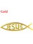 Sarı Yeni Cool 3D Hristiyan Isa Balık Sembolü Logo Universal Araba Rozeti Sticker Etiket Araba & Kamyon Dekoratif Sticker (Yurt Dışından) 1