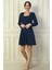 Kadın U Yaka Kısa Krep Elbise 3