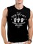 Rock Eller Siyah Kesik Kol / Kolsuz Erkek T-Shirt 1