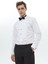 Beyaz Düz Slim Fit Duble Manşet Ata Yaka Smokin Gömlek 3