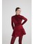 Drape Detaylı Balıkçı Yaka Fables Bluz Bordo 3