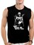 Rocker Darth Vader Siyah Kesik Kol / Kolsuz Erkek T-Shirt 1
