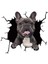 15CM x 15CM Otomobil Arka Cam Köpek Kırık Cam Stickerler Elektrostatik 3D Simülasyon Fransız Bulldog Araba Stickerlar Vinil Etiketler (Yurt Dışından) 1