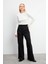 Chloe Wide Leg Kaşe Pantolon - Siyah 1