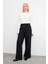 Chloe Wide Leg Kaşe Pantolon - Siyah 3
