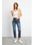 Jessica Dark Blue Mom Jean Pantolon - Dark Blue 1