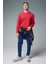 Rich Bisiklet Yaka Regular Fit 3 Iplik Sweatshirt - Vişne 1