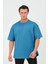 x Serüven %100 Organik Pamuk Erkek Düz Turkuaz Tişört Regular Fit / Normal Kesim 1