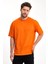 %100 Organik Pamuk Erkek Düz Turuncu Tişört Regular Fit / Normal Kesim Oranj 3