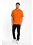 %100 Organik Pamuk Erkek Düz Turuncu Tişört Regular Fit / Normal Kesim Oranj 5