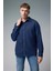 Nicolas Regular Fit Dark Blue Jean Gömlek - Dark Blue 2