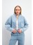 Marla Sky Blue Oversize Geniş Kesim Jean Ceket - Sky Blue 5