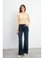Jennifer Ispanyol Paça Yüksek Bel Deep Dark Blue Jean Pantolon - Deep Dark Blue 1