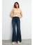 Jennifer Ispanyol Paça Yüksek Bel Deep Dark Blue Jean Pantolon - Deep Dark Blue 2