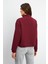 Marina Yarım Fermuarlı Pamuklu Sweatshirt - Bordo 5