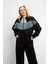 Lilian Kapüşonlu Fermuarlı Paraşüt Sweatshirt - Siyah 1