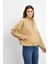 Kadın Yarım Fermuarlı Paraşüt Sweatshirt - Bej 3