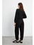 Beli Lastikli Oversize Jogging Pantolon - Siyah 4