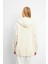 Sallina Kapüşonlu Fermuarlı Oversize Sweatshirt - Kemik 4