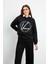 Club Baskılı Sweatshirt - Siyah 1