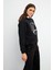 Club Baskılı Sweatshirt - Siyah 3