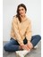 Marina Yarım Fermuarlı Pamuklu Sweatshirt - Bej 1