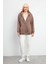 Sallina Kapüşonlu Fermuarlı Oversize Sweatshirt - Vizon 5