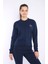 Kadın Sweatshirt Açık Lacivert Iki Iplik Dikiş Detaylı Uzun Kol Lastikli Paça Eşofman Takım - 7643 4