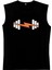Şimşekli Spor Siyah Kesik Kol / Kolsuz Erkek T-Shirt 2