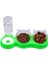 Çift Hazneli 3' Lü Beslenme Mama ve Su Kabı Yeşil 500 ml 36 x 21 x 16 cm 2