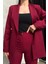 Kadın Ikili Blazer Ceket Pantolon Takım Pile ve Düğme Detaylı Boru Paça 4