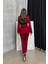 Kadın Ikili Blazer Ceket Pantolon Takım Pile ve Düğme Detaylı Boru Paça 5