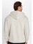 Unisex Relax Fit Rahat Kesim Pamuklu İçi Polarlı Çift Cepli Fermuarlı Taş Renk Kapüşonlu Sweatshirt 5
