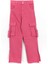 Kargo Cep Detaylı Yırtmaçlı Bol Paça Kız Çocuk Denim Kot Pantolon Pembe 001-0001963 1