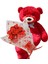Sevimli 90 cm Peluş Ayı ile Premium Yumoş Kırmızı Peluş Ayıcık Buketi 1