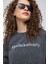 Uzun Kol Bisiklet Yaka Yıkamalı Baskılı Oversize Sweatshirt 3