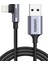 60521 Ugreen Örgülü 90° Lightning iPhone Şarj ve Data Kablosu, Siyah, 1 Metre 1
