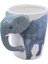 3d Animal Mug Serisi Özel Motifli El Boyaması Fil Tasarımlı Kahve Fincanı Kupa Bardak 300 Ml. 3