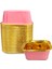 Muffin Kek Kapsülü Kare Pembe-Altın 25'li x 5 Paket 3