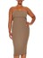 Plus Curve Straplez Midi Triko Elbise 1