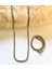 Gold&Gümüş Mixli Örme Çelik Unisex Kolye ve Bileklik Set 1