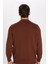 Erkek Slim Fit Düğmeli Düz Pamuklu Kahverengi Hırka 5